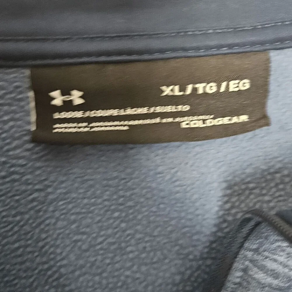 Under Armour Coldgear Fleece Academy Half Zip Jacket 1320745 Men's Blue Size XL